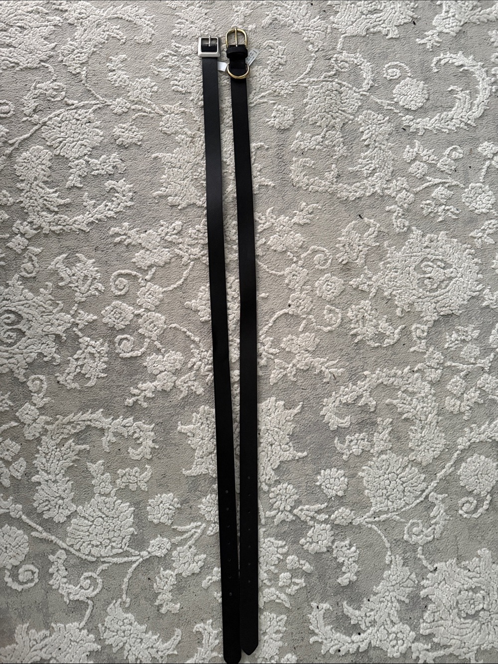 Target Black Double Wrap Thin Belt with Gold & Silver Buckles